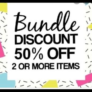 50% off 2 or more items bundled!!